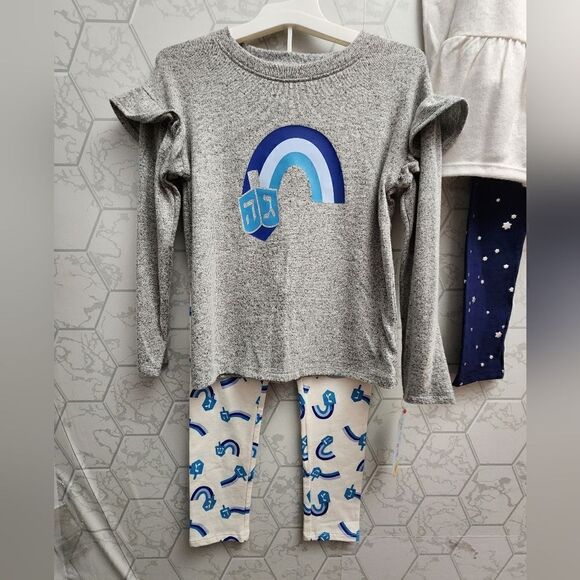 Nwt Happy Hanukkah,  Shabbat Girls Outfit Bundle,  By Cat & Jack, Size 4T - Picture 2 of 3